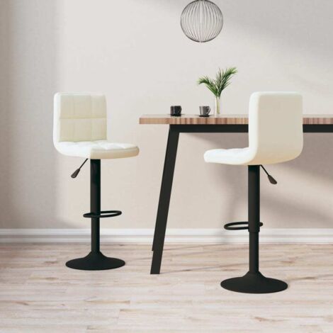 vidaXL Bar Stools 2 pcs Cream Velvet
