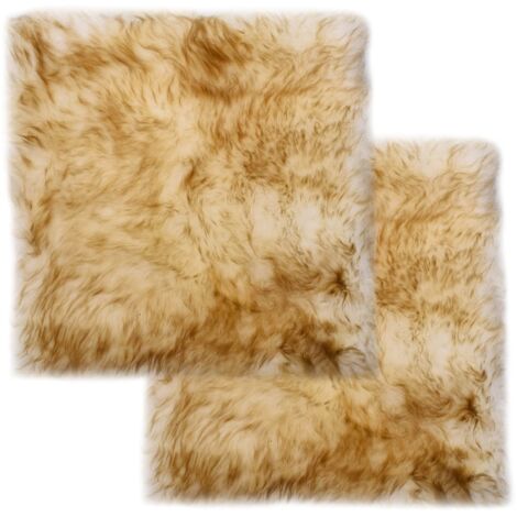 vidaXL Chair Pads 2 pcs Brown Melange 40x40 cm Genuine Sheep Leather