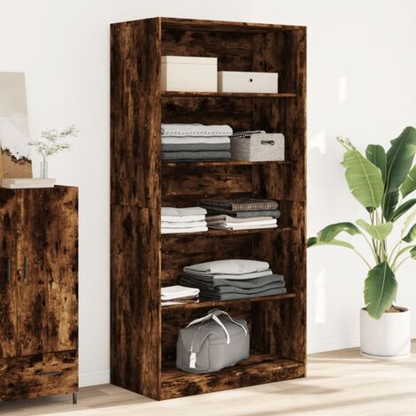 vidaXL Wardrobe Smoked Oak 100x50x200 cm Engineered Wood (1/5)