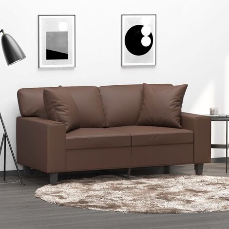 vidaXL Throw Pillows 2 pcs Brown 40x40 cm Faux Leather
