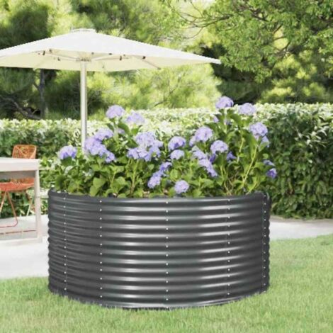 vidaXL Hochbeet Anthrazit 140x140x68 cm Pulverbeschichteter Stahl
