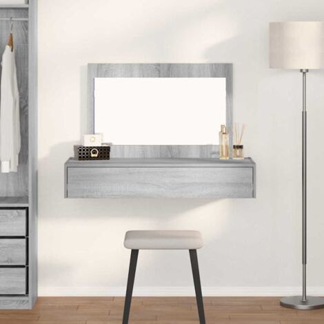 vidaXL Wandhängender Schminktisch Grau Sonoma 100x40x70 cm