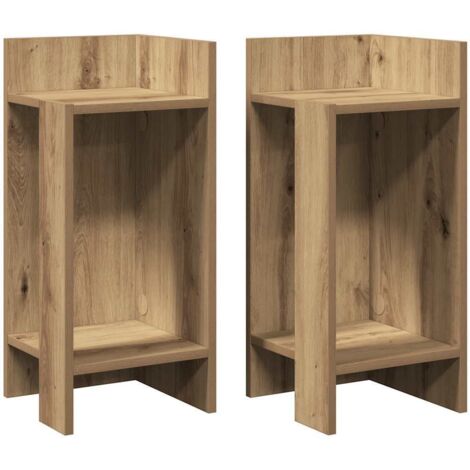 vidaXL Beistelltische 2 Stk. mit Ablage Artisan-Eiche 25,5x27x60 cm