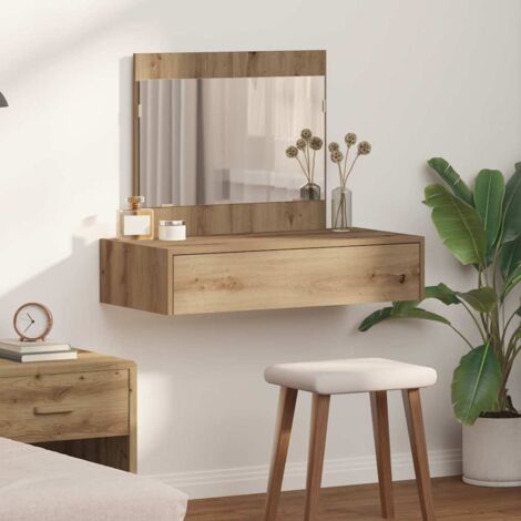 vidaXL Wandhängender Schminktisch Artisan Eiche 83x40x70 cm