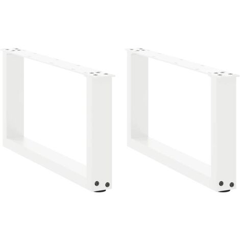 vidaXL Couchtischbeine U-Form 2 Stk. Weiß 70x(30-31) cm Stahl