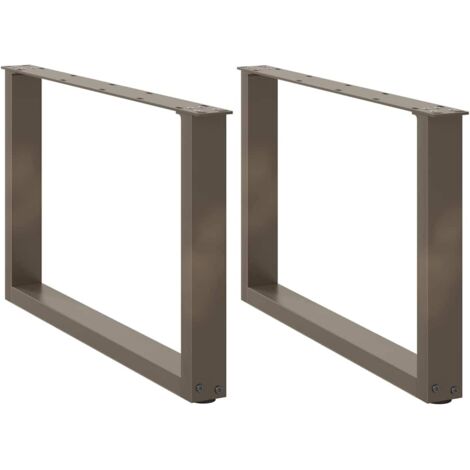 vidaXL Couchtischbeine U-Form 2 Stk. Naturstahl 60x(42-43) cm Stahl