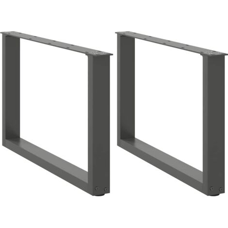 vidaXL Couchtischbeine U-Form 2 Stk. Anthrazit 70x(42-43) cm Stahl