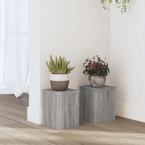 vidaXL Plant Stands 2 pcs Grey Sonoma 15x15x20 cm Engineered Wood (1/5)
