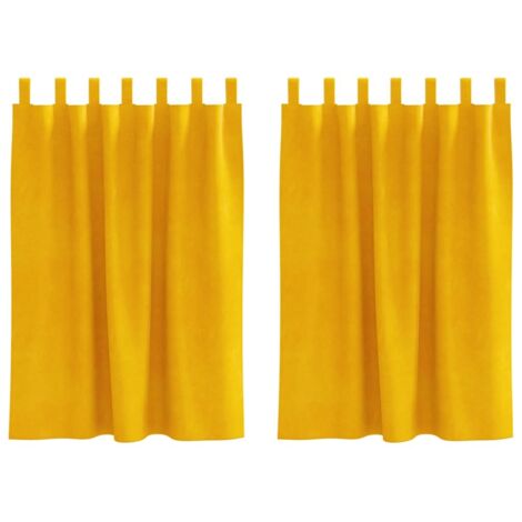 Vorhänge 2 pcs Senfgelb 140 x 140 cm Samt vidaXL