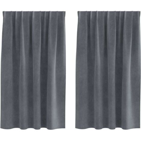Vorhänge mit Vorhängen 2 pcs Hellgrau 140 x 140 cm Samt vidaXL