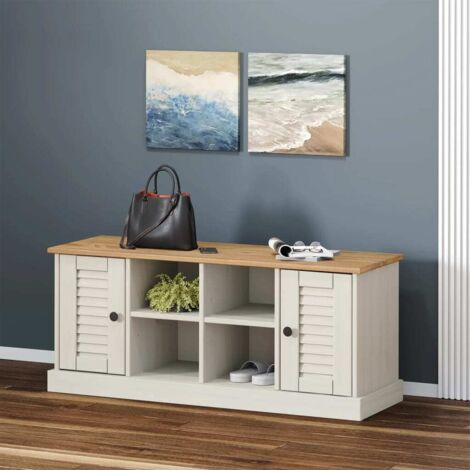 Schuhbank VIGO Weiß 106x35x45 cm Massivholz Kiefer vidaXL