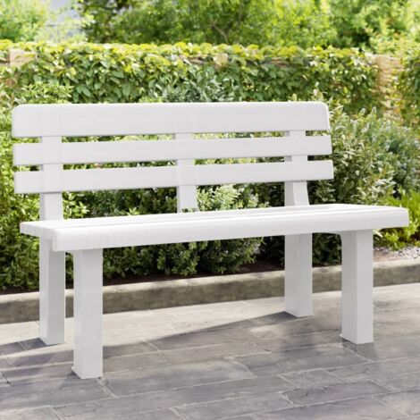Weißer Gartenbank 110x52x71 cm Polypropylen