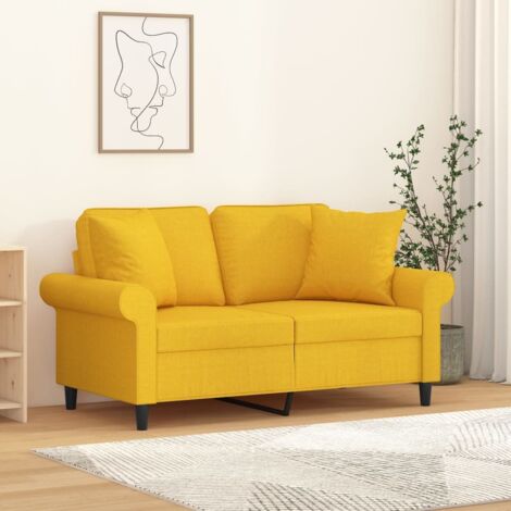 vidaXL Throw Pillows 2 pcs Light Yellow 40x40 cm Fabric
