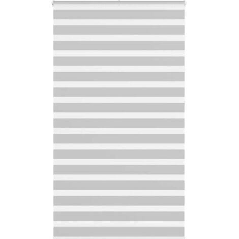 vidaXL Zebra Blind Light Grey 135x230 cm Fabric Width 130,9 cm Polyester