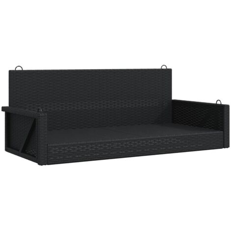 vidaXL Swing Bench Black 119x56x48 cm Poly Rattan