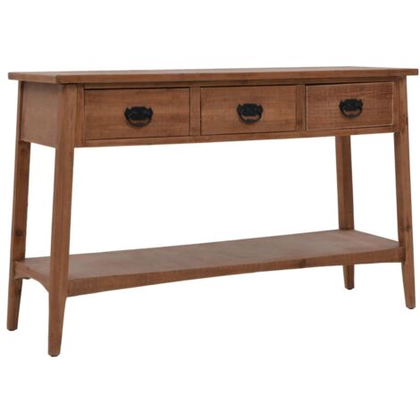 Konsolentisch Tannenholz Massiv 126x40x77,5 cm Braun vidaXL