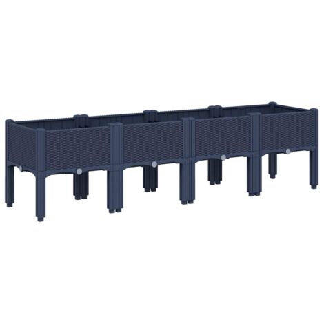 vidaXL Garden Planter with Legs Blue Grey 160x40x42 cm PP