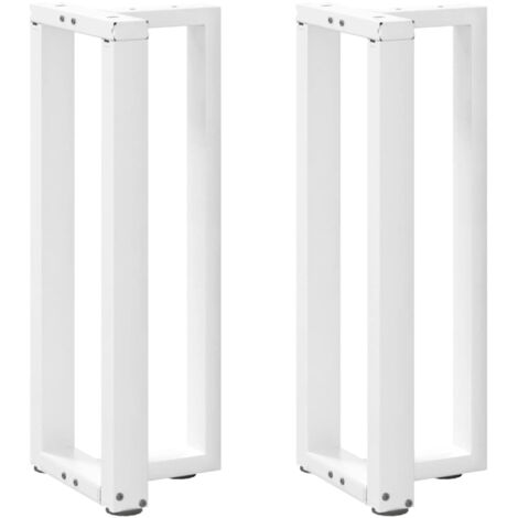vidaXL Konsolentischbeine T-Form 2 Stk. Weiß 38x25x(72-73) cm Stahl