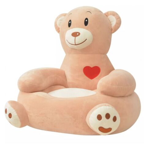 vidaXL Plush Children's Chair Bear Brown