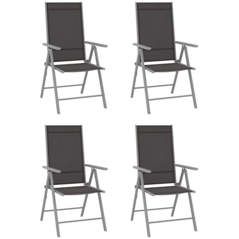 Gartenstühle Klappbar 4 Stk. Textilene Schwarz vidaXL