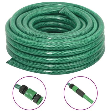 Gartenschlauch mit Kupplung-Set Grün 0,75" 10 m PVC vidaXL