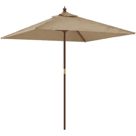 Sonnenschirm mit Holzmast Taupe 198x198x231 cm vidaXL