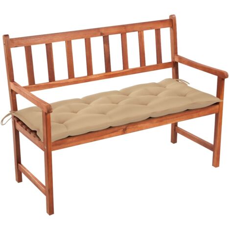vidaXL Garden Bench with Cushion 120 cm Solid Acacia Wood (41448+314947)