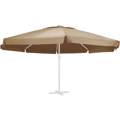 vidaXL Ersatzstoff für Sonnenschirm Taupe 600 cm