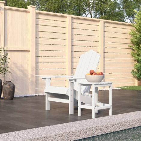 Prolenta Premium Adirondack-Gartenstuhl mit Tisch HDPE Weiß
