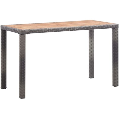 Prolenta Premium Gartentisch Anthrazit und Braun 123x60x74 cm