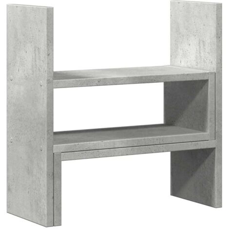 vidaXL Desk Organiser Adjustable Concrete Grey 40x17x41 cm Engineered Wood