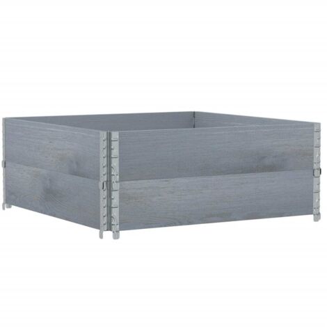 vidaXL Pallet Collars 2 pcs Grey 100x100 cm Solid Wood Pine