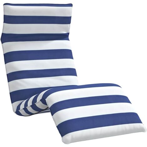 Sonnenliege Klappbar Blau und Weiß 175x54x8,5 cm Oxford-Gewebe vidaXL