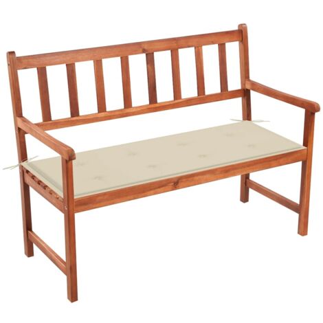 vidaXL Garden Bench with Cushion 120 cm Solid Acacia Wood