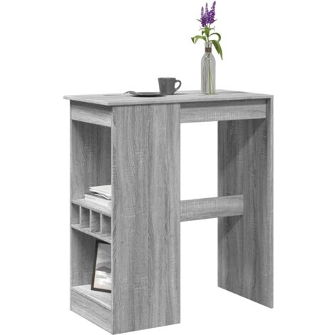 Bartisch mit Regal Grau Sonoma 90x47,5x103,5 cm Holzwerkstoff vidaXL