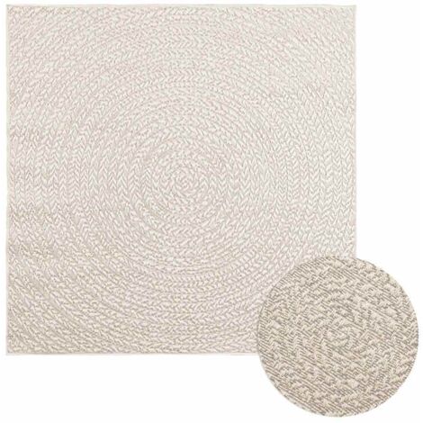 vidaXL Rug "ZIZUR" Cream 120x120 cm Jute Look Indoor and Outdoor