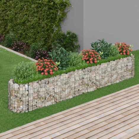 vidaXL Gabion Raised Bed Galvanised Iron 330x50x50 cm