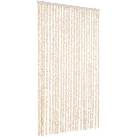 vidaXL Fly Curtain Beige and White 100x200 cm Chenille