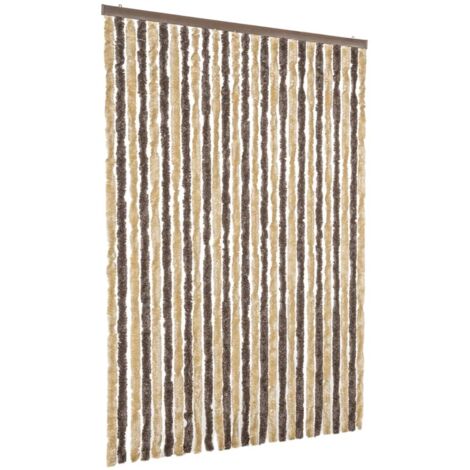 vidaXL Fly Curtain Dark Brown and Beige 118x220 cm Chenille