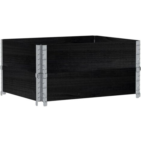 Pflanzkasten Schwarz 80x60 cm Massivholz Kiefer vidaXL