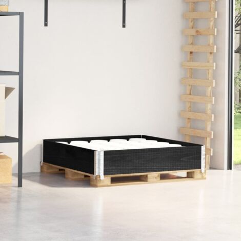 vidaXL Pallet Collar Black 100x100 cm Solid Wood Pine