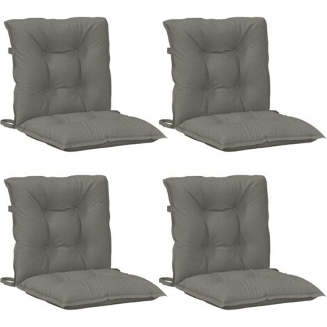 vidaXL Lowback Chair Cushions 4 pcs Melange Dark Grey 100x50x7 cm Fabric