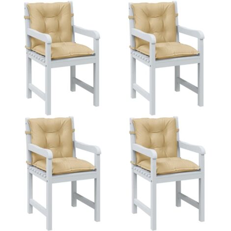 Niedriglehner-Auflagen 4 Stk. Melange Beige 100x50x7 cm Stoff vidaXL