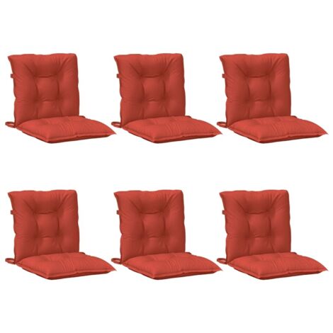 vidaXL Lowback Chair Cushions 6 pcs Melange Red 100x50x7 cm Fabric