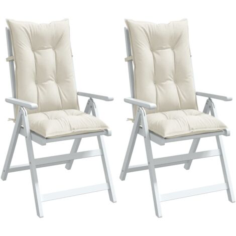 Hochlehner-Auflagen 2 Stk. Melange Creme 120x50x7 cm Stoff vidaXL