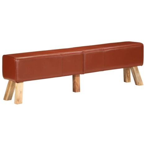 Bank Turnbock-Design Braun 160 cm Echtleder vidaXL