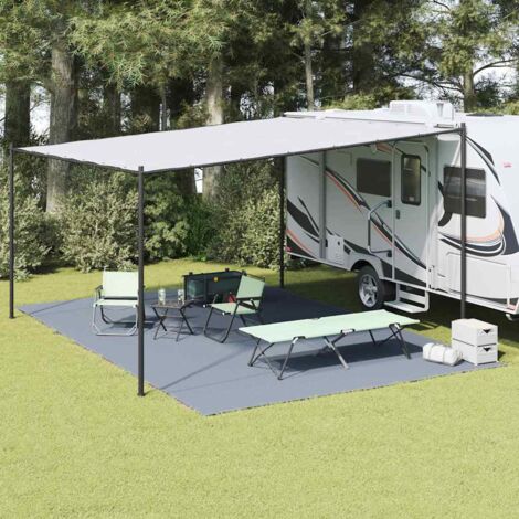 vidaXL  Tent Carpet  Folding Blue and Grey 600 x 400 cm Polyethylene