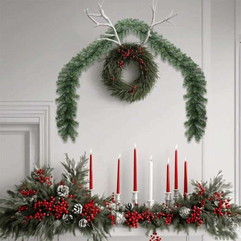 Weihnachtsgirlande 2 pcs Grün 20 m PVC vidaXL