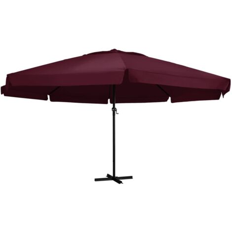 Sonnenschirm mit Aluminium-Mast 600 cm Bordeauxrot vidaXL