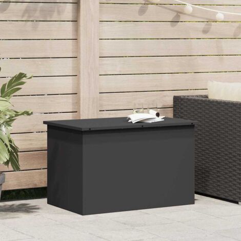 vidaXL Outdoor Storage Box Black 80 x 50.5 x 50 cm Galvanised Steel